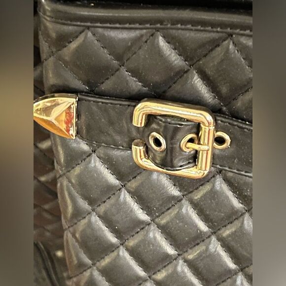 Tom Extreme by Eddie Marc quilted leather tall zip boots w/gold tone hardware - Picture 2 of 10